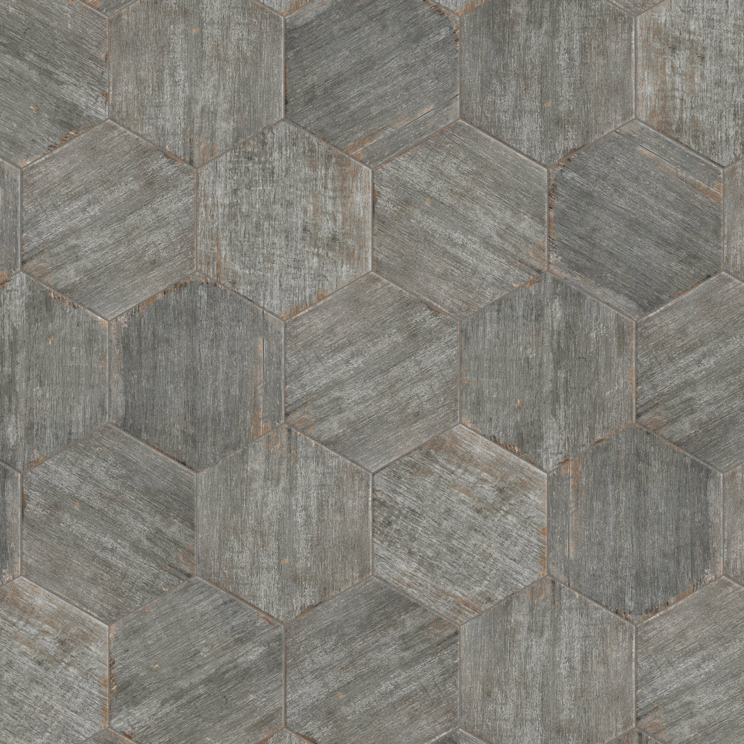 Retro Hex 14" x 16" Porcelain Wood Look Wall & Floor Tile Merola Tile