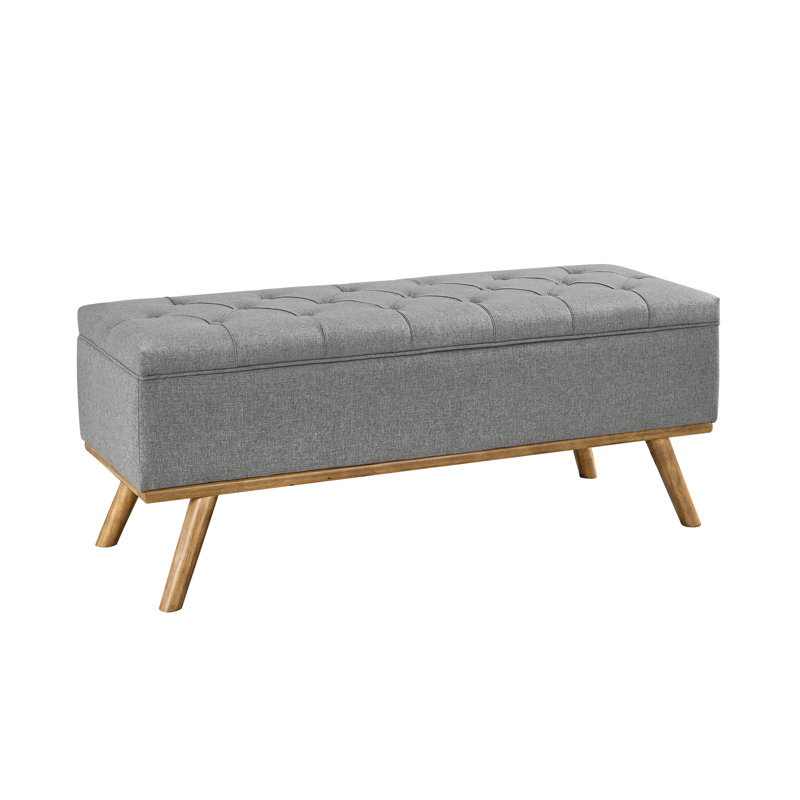 Banc de rangement en lin Leaysia, Lin gris
