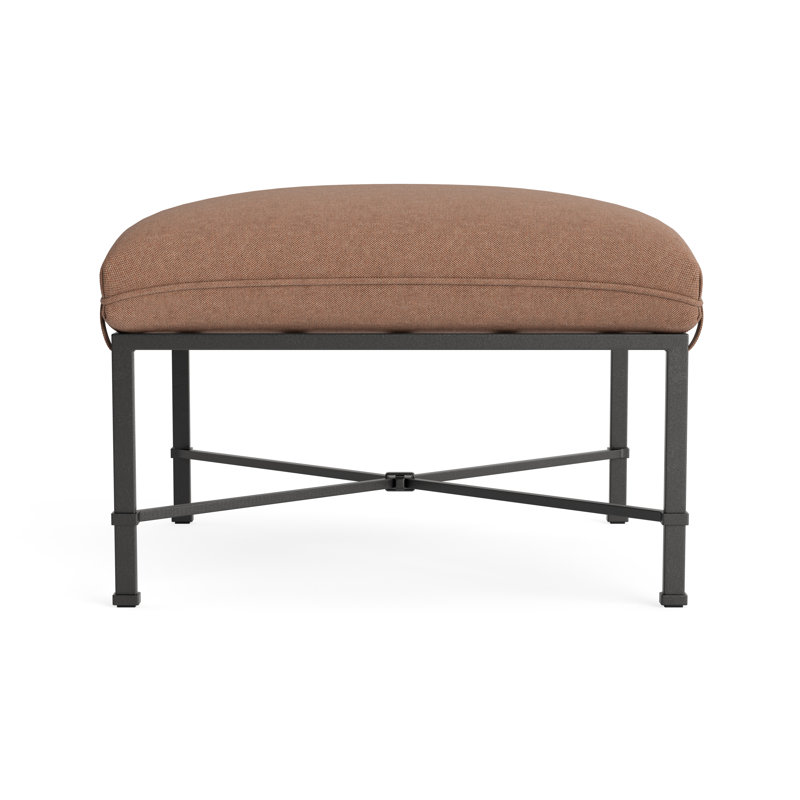 Venetian Outdoor Ottoman, Textured Pewter, Fushion Clay