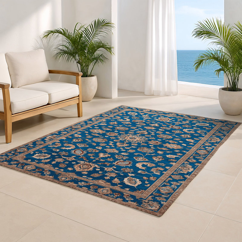 Tapis bleu intérieur et extérieur Tabriz, Rectangulaire 2 pi x 3 pi