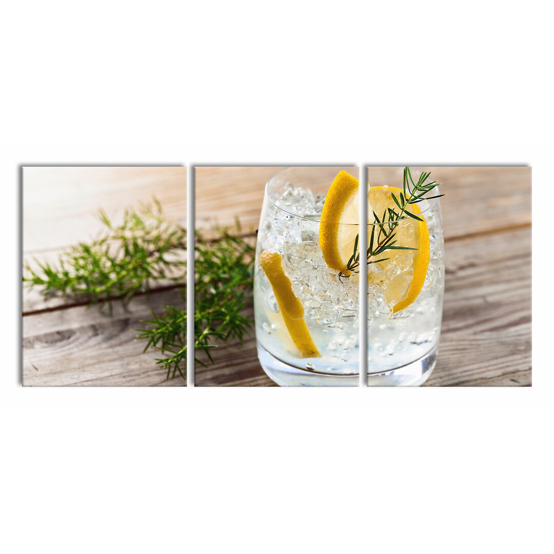 3-tlg. Leinwandbilder-Set Delicious Gin Tonic