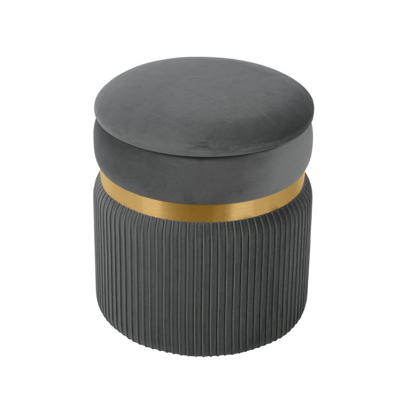 Repose-pieds rond en velours avec rangement Techni Mobile
