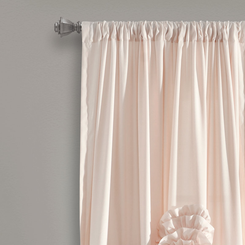 Lush Decor Serena Floral Room Darkening Single Curtain Panel, Blush, 54" W x 84" L
