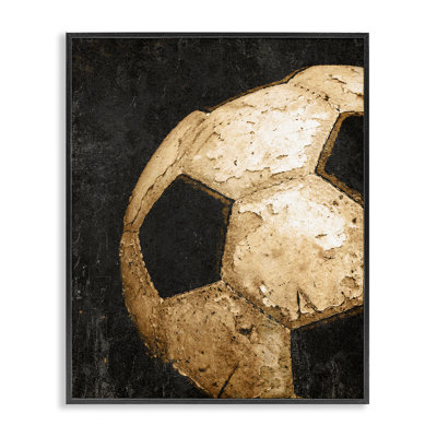 Giclée de ballon de soccer rétro encadrée, design par Kim Allen