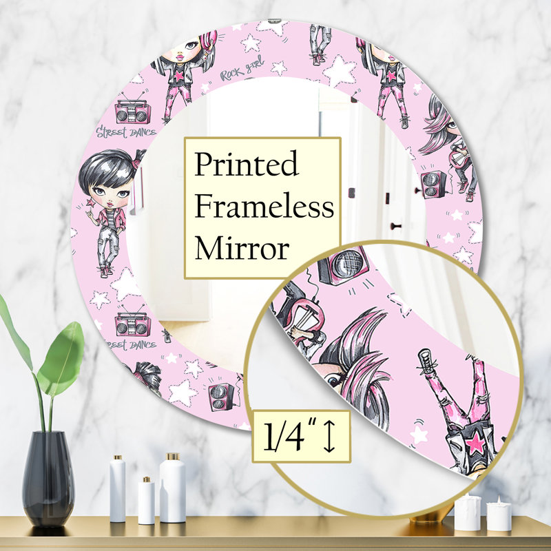 Miroir mural Rock Girl, H 31,5 po x l po