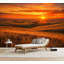 Papier peint adhésif autocollant orange brillant coucher de soleil Kansas Hills-129600361