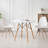 5-Piece Round Dining Table Set for 4, 35.5” Kitchen Table with Chairs, Solid Wood Legs, Plastic Seats, White-32835131-32835210-19293709