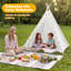 Ensemble de 6 tipis pour enfants, avec guirlandes lumineuses, en lin et coton, pliables, parfaits pour une soirée pyjama bohème ou une soirée cinéma. Parfait pour les fêtes d'enfants.