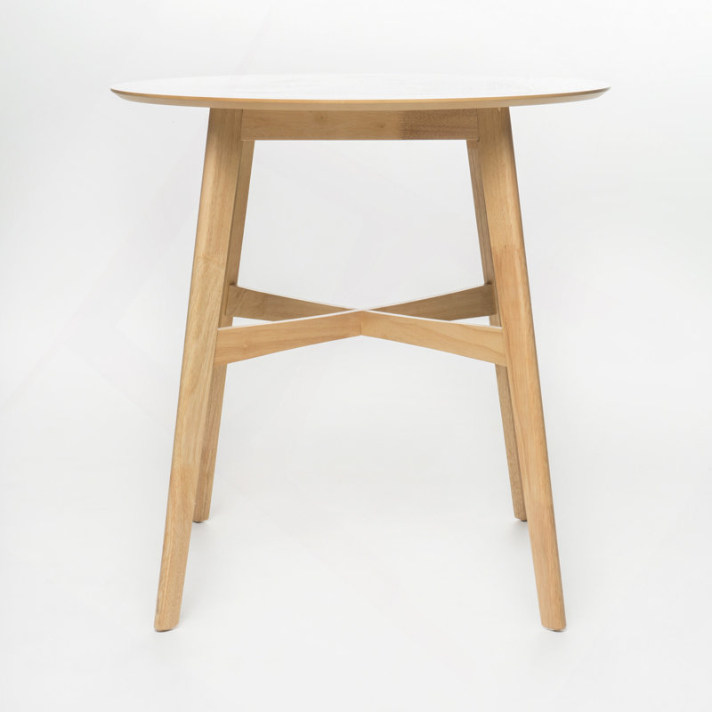 Table de salle à manger en bois à hauteur de comptoir ronde, P 35,4 po x l 35,4 po x H 36 po, Naturel