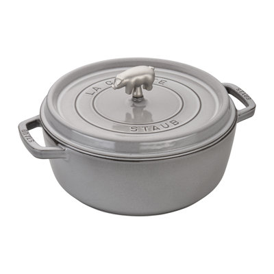 Staub Cast Iron 6 qt. Cast Iron Round Dutch Oven with Lid