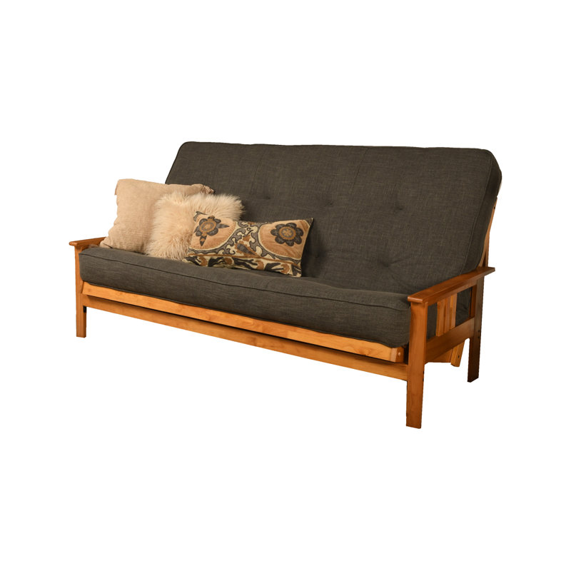 Structure de futon et matelas 86 po Johnte, Noyer cendré, Lin anthracite