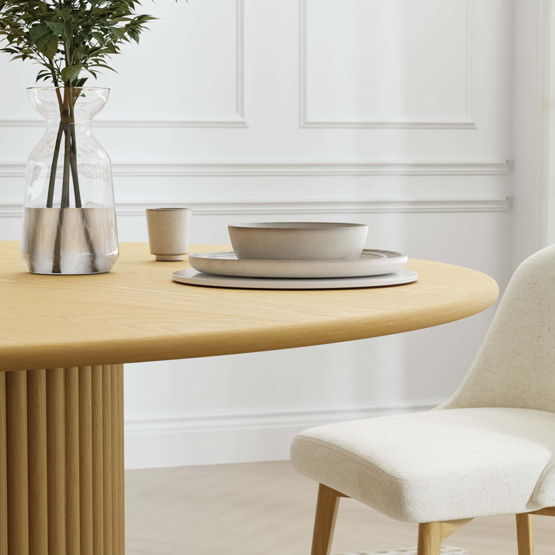 Table de salle à manger en bois massif, H 30 po x L 46 po x l 46 po, Chêne