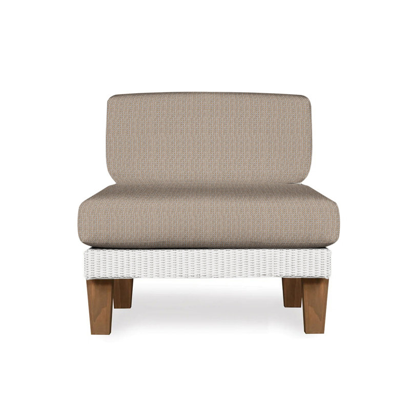 Catalina Outdoor Teak Lounge Chair, Demo Oatmeal, White