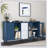 Modern Kitchen Pantry Storage Cabinet , 55" Coffee Bar Storage Cabinet with 2 Drawers, 2 Open Storage Compartment & 2 Glass Doors-2036131069
