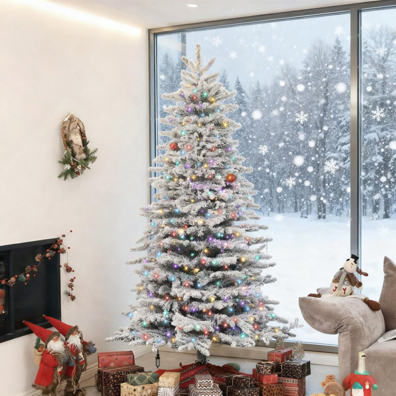 Arbre de Noël enneigé 6,5 pi, H 6,5 pi