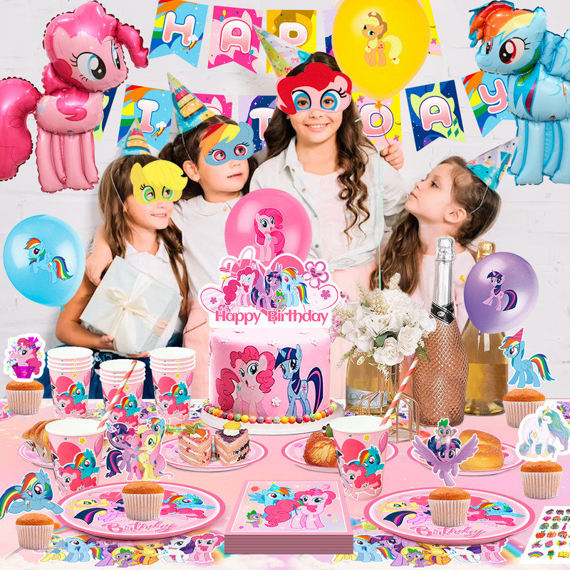 My Little Pony Party Decorations,134pcs My Little Pony Birthday Decorations