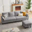 Canapé modulaire rembourré avec repose-pieds 101 po Corduroy-2111388145