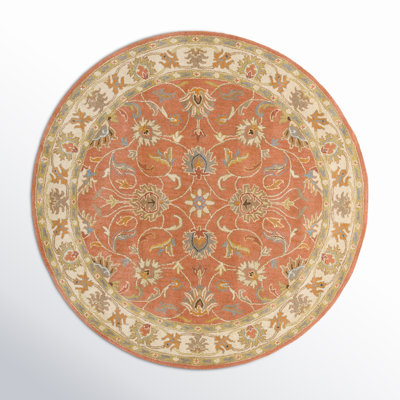 Arden Orange Hand-Tufted Wool Floral Rug