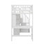 Lit mezzanine en bois avec bureau, DEL, tablettes de rangement, armoires et escalier-1594330407