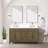 Grey Oak Double Bath Vanity 60 In. W X 22 In. D, With Cultured Marble Top-117980332