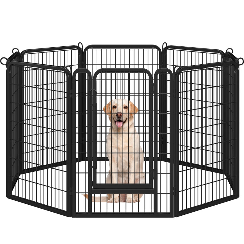 8 Panel Metal Exercise Pen With Door, 39.5" H x 27" W x 0.60" D
