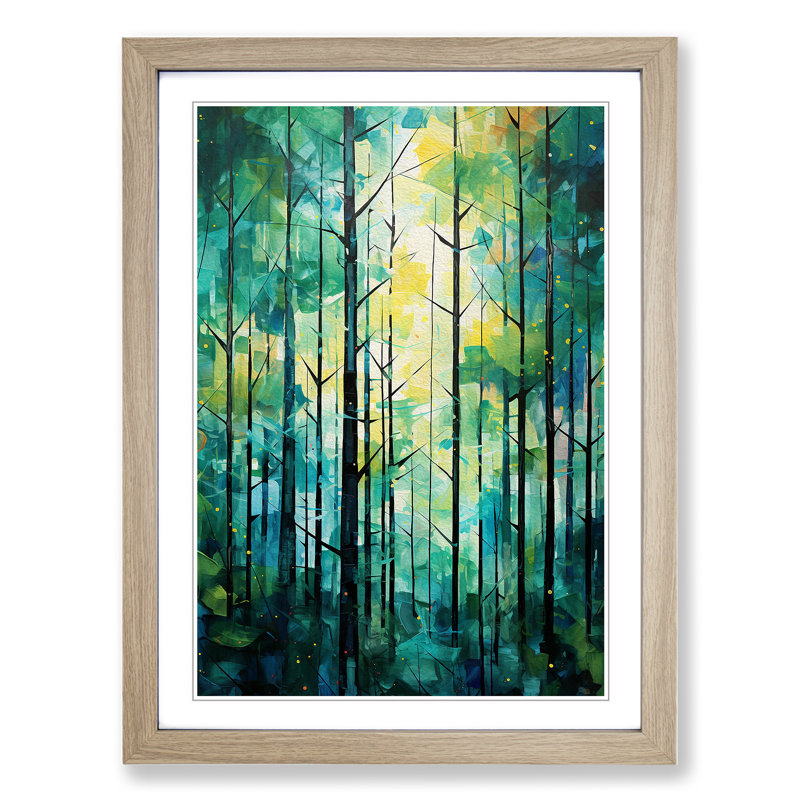 Forest Abstract No.4 Framed Print, 46cm H x 34cm W, Oak Framed