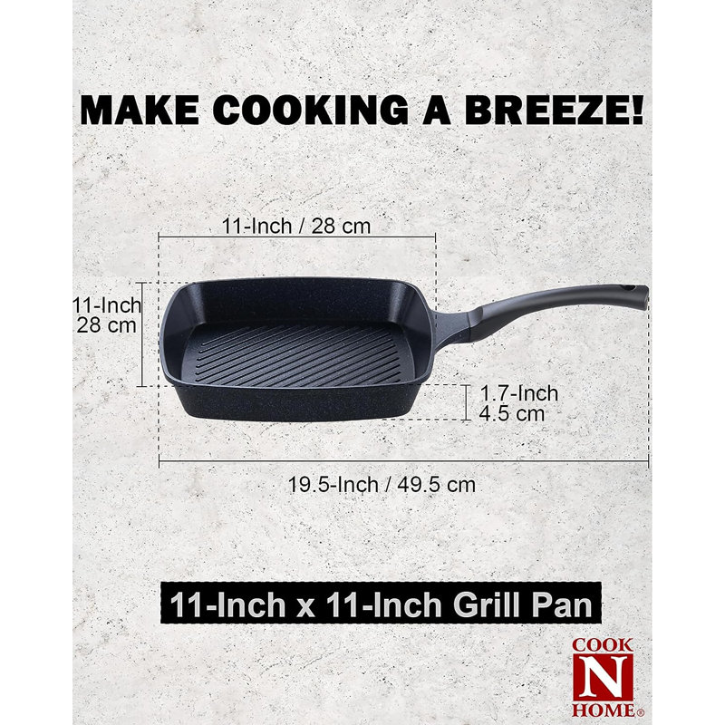 Moule à gril carré en marbre anti-adhésif 02686 po x 11 po cook n home