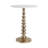 Altrincham Round White Marble Metal Accent Table with Sculpted Base Boho Glam Side Table for Living Room, Bedroom, or Office 22" Gold.
