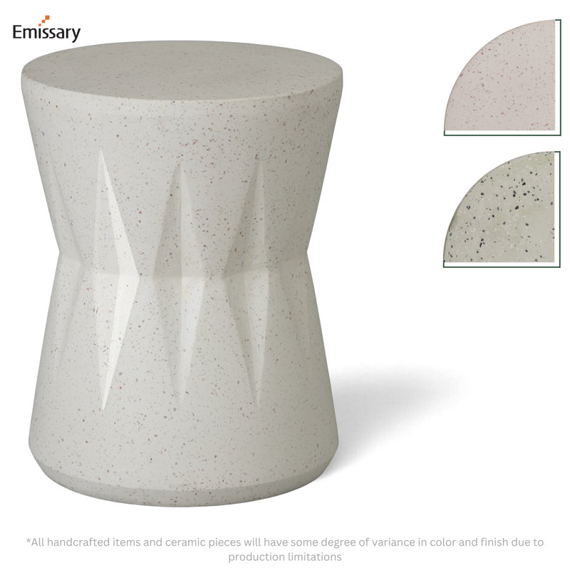 Tabouret de jardin en ciment, Blanc