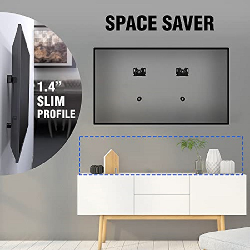 ELG Fixed TV Wall Steel Mount with Universal VESA Quick Release System for 14 to 75 inch TVs