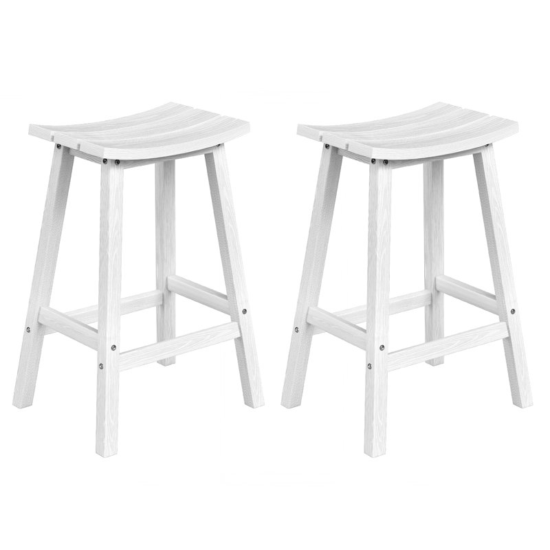 Tabouret de comptoir de cuisine Backless, Blanc, 29"