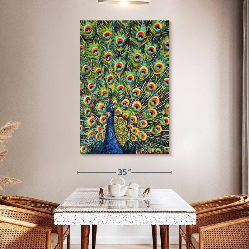 Brampt Lavish Peacock I, 51" H x 34" W