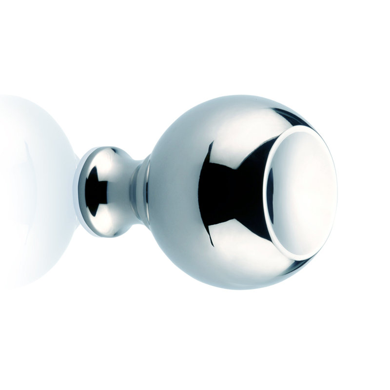 Poignée ronde Balley de 1,26 po de diamètre, Chrome brillant, H 1,58 po x l 1,26 po x P 1,26 po