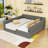 2 Drawers King Upholstered Platform Bed with USB Charging Ports and Center Legs-754408055