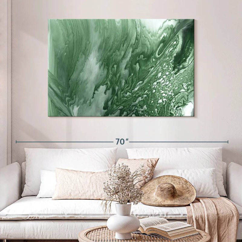 Avery Marbled Malachite I, 32" H x 48" W