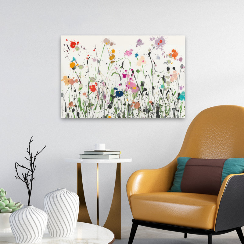 Champ français et fleurs parisiennes rétro III, H 24 po x l 16 po