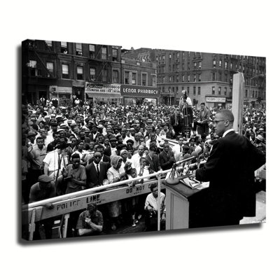 African American Malcolm X Black Power Islam Civil Rights Canvas Wall Art Framed Ready to Hang Living Room Bedroom Home Decor