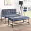 Banc de chambre de style industriel gris avec pieds de soutien en métal - doux et élégant