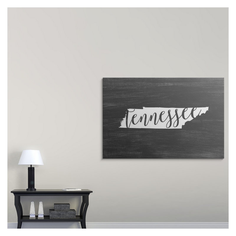 «Home State Typographie Tennessee», impression de cercle intérieur, H 20 po x l 30 po x P 1,5 po, Toile