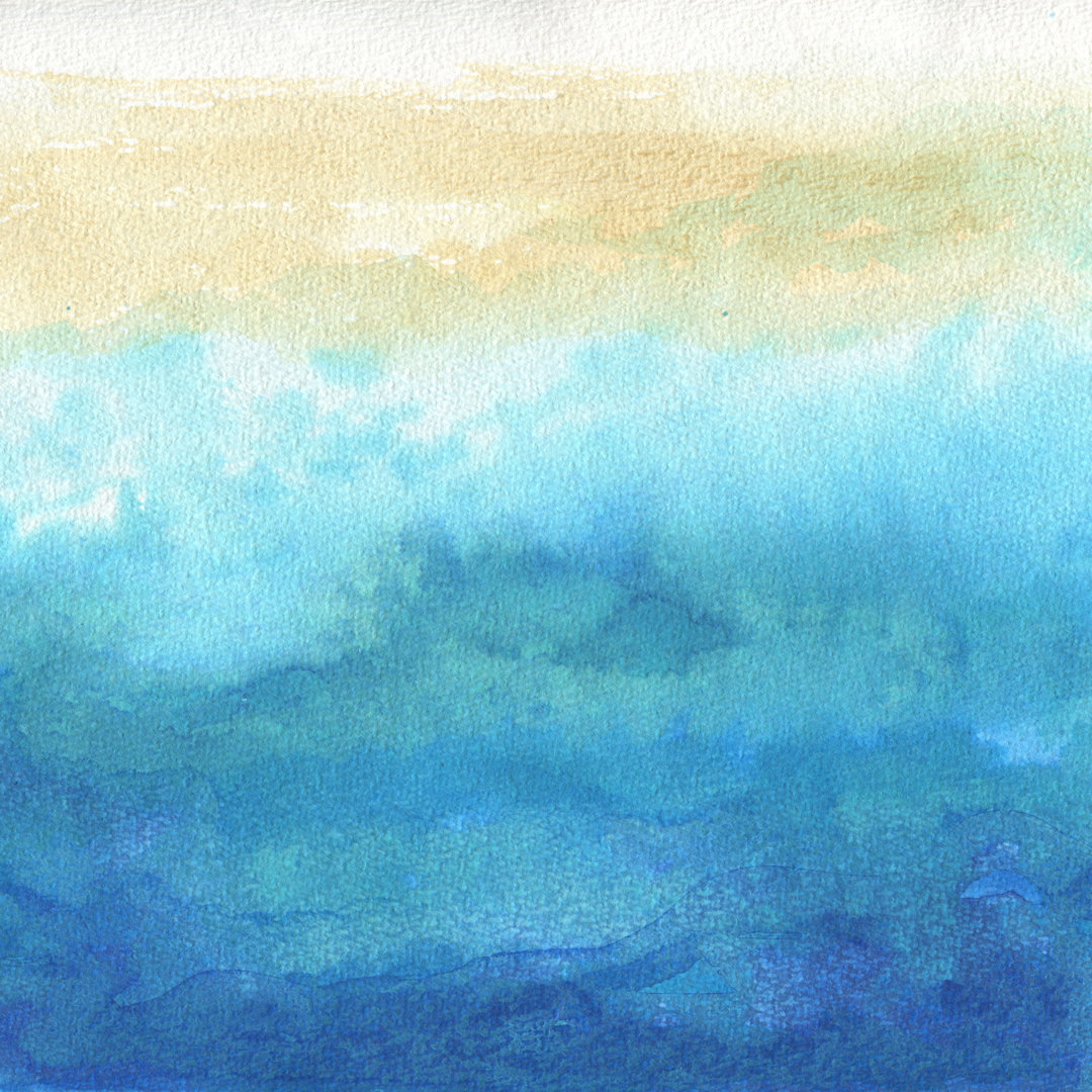 Leinwandbild Ocean Watercolor Hand Painting Illustration von Katyau