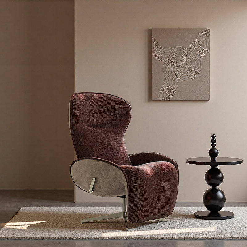 Light Luxury Rotatable Single Leisure Chair., Brown