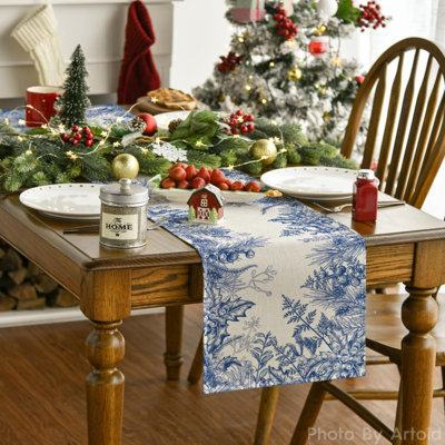 Chemin de table de Noël en forme de pomme de pin Holly