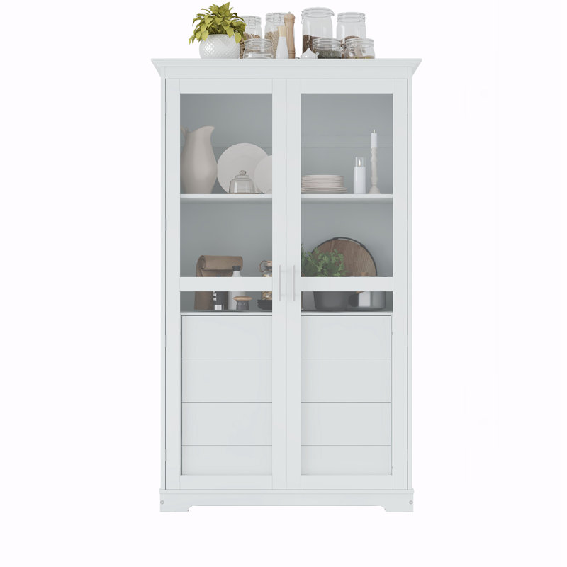 Armoire de rangement de cuisine autoportante, Blanc
