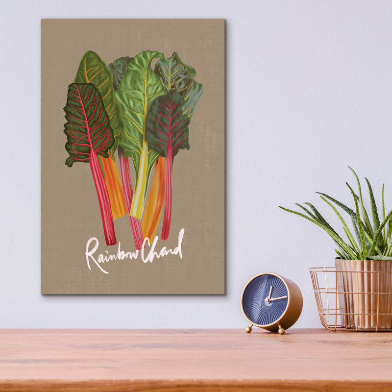  «Rainbow Chard» par Elizabeth Caldwell, art mural en verre acrylique, 12 po x 16 po, H 16 po x l 12 po x P 0,13 po