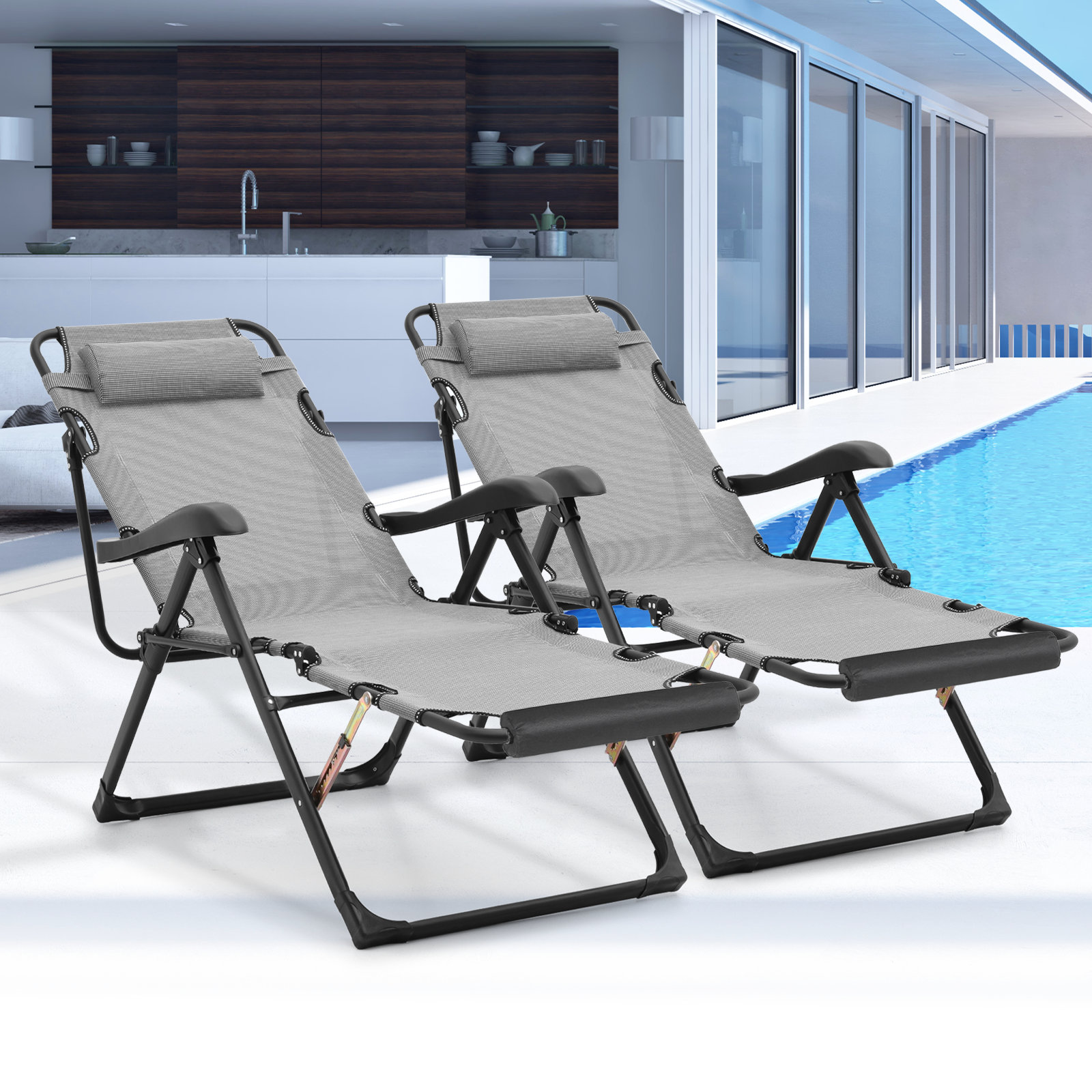 Arlmont & Co. Nykira Outdoor Zero Gravity Folding Reclining Lounge