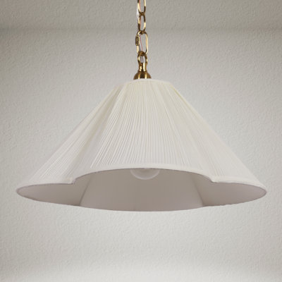 1-Light 15.2”W Pleated and Scalloped Pendant Light