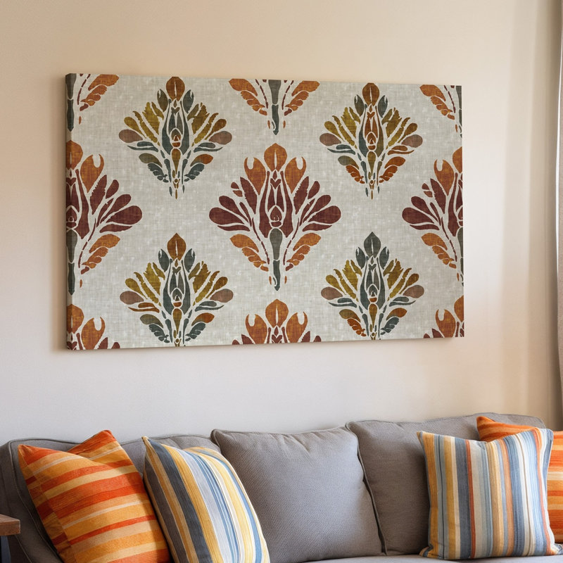 Toile d'un motif de textile sans couture avec des motifs traditionnels complexes rappelant l'art mural indien