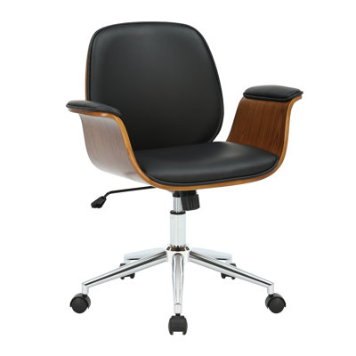 Trym Faux Leather Mid-Century Office Chair