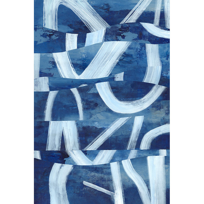 Collage In Blue Painting by Richard Ryder, Glass Coat