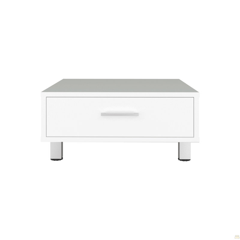 Coffee Table, One Drawer, Four Legs, White